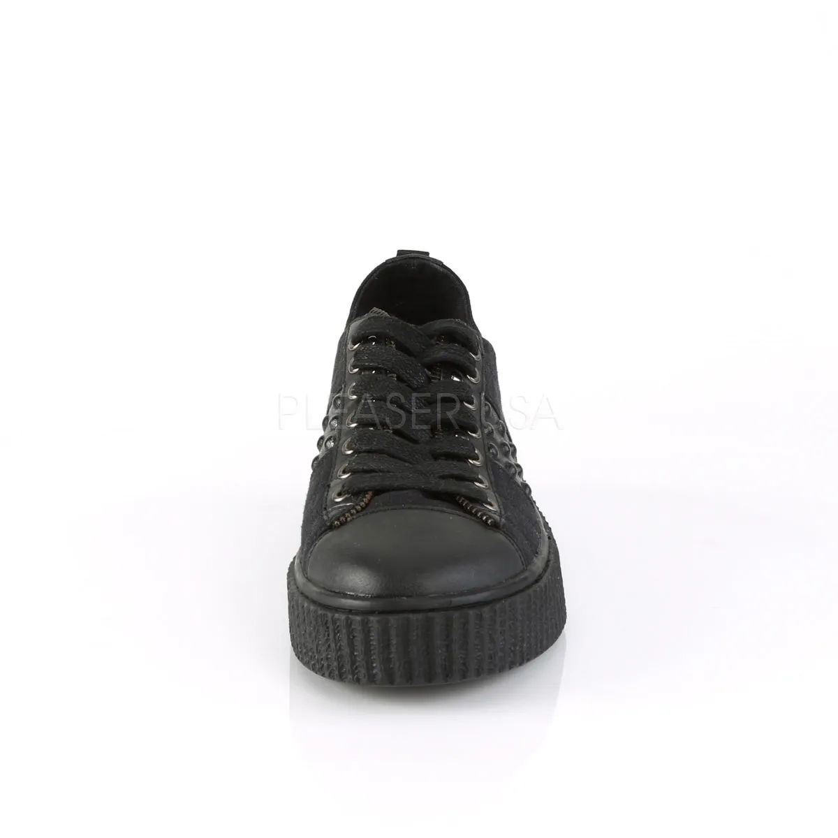 SNEEKER-107  Black Canvas-Black Pu