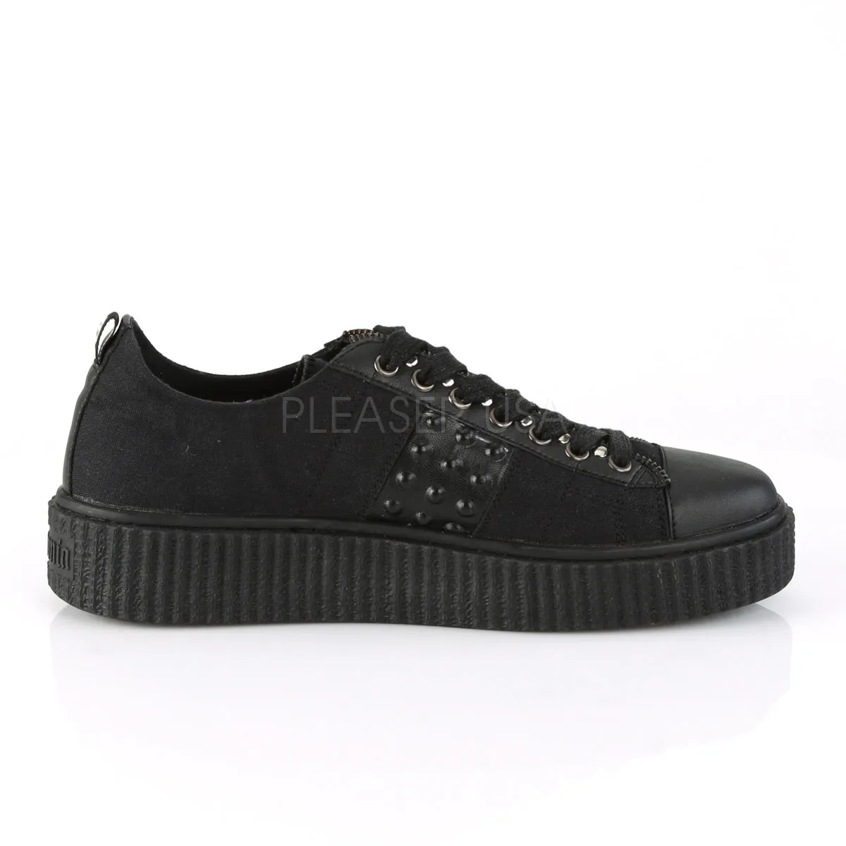 SNEEKER-107  Black Canvas-Black Pu
