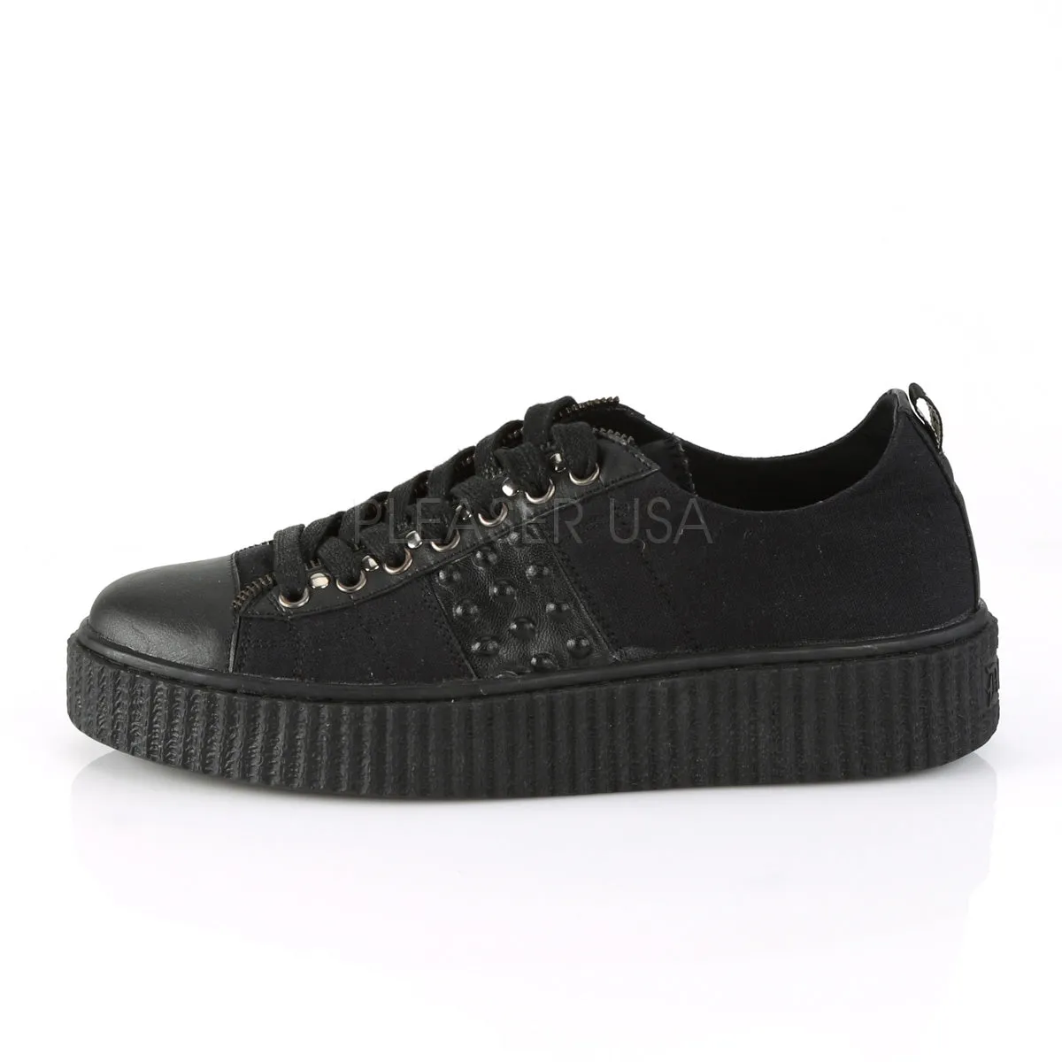 SNEEKER-107  Black Canvas-Black Pu