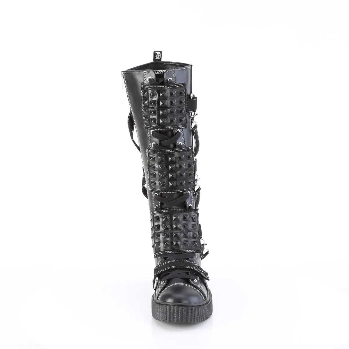 SNEEKER-410  Black Vegan Leather-Canvas