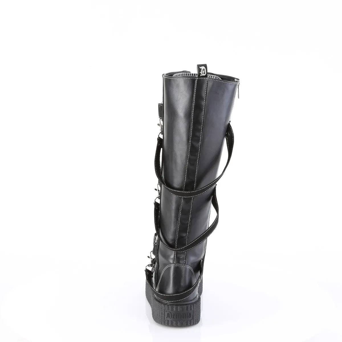 SNEEKER-410  Black Vegan Leather-Canvas