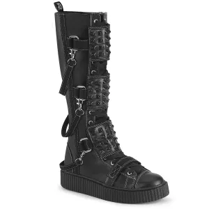 SNEEKER-410  Black Vegan Leather-Canvas