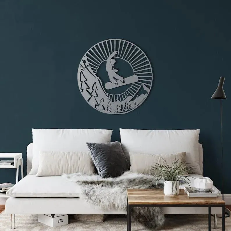 Snowboarder Metal Wall Decor