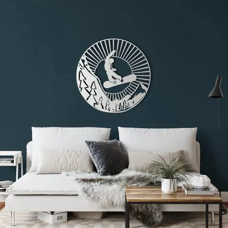 Snowboarder Metal Wall Decor