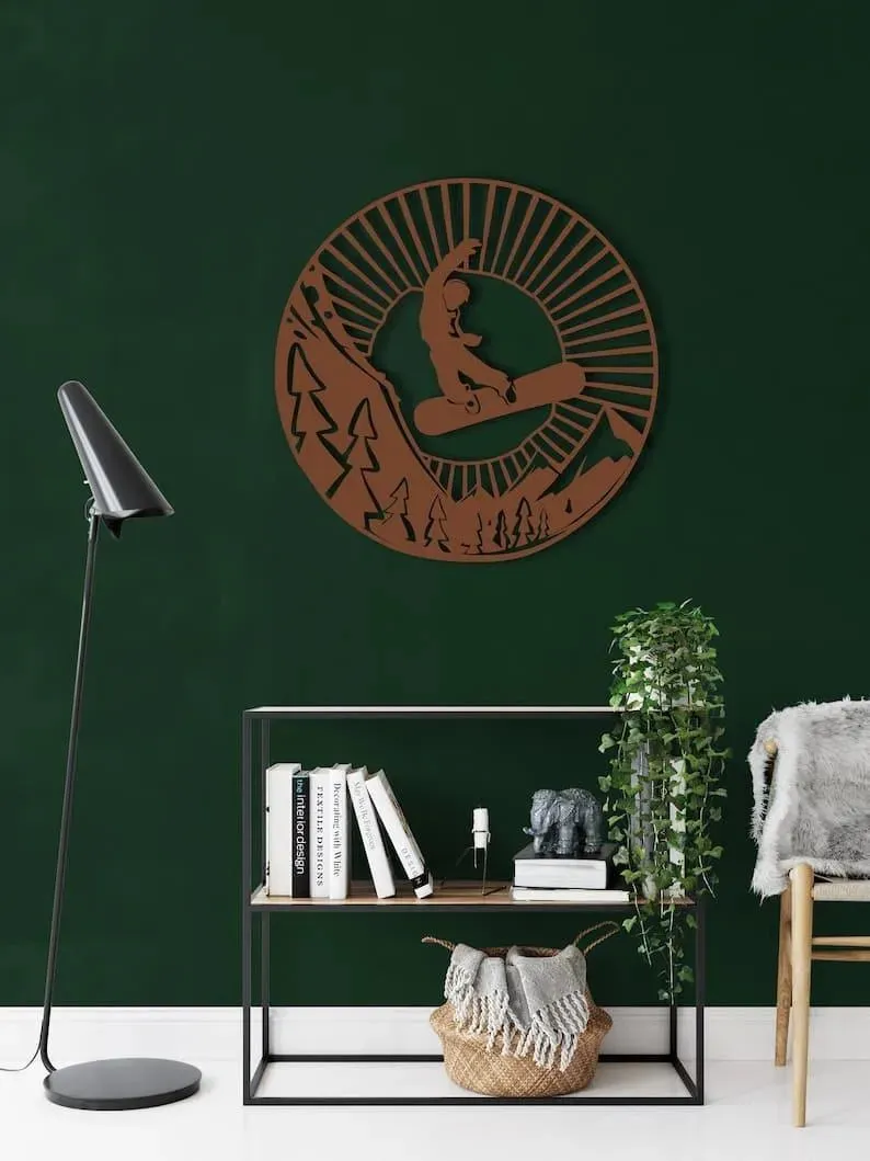 Snowboarder Metal Wall Decor