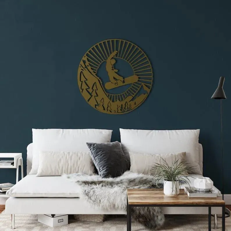 Snowboarder Metal Wall Decor