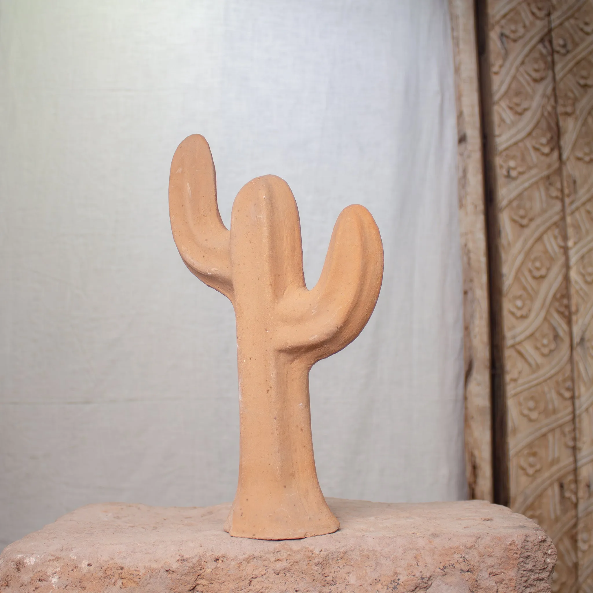 Sonoran Saguaros, Vintage Terracotta Sculptures