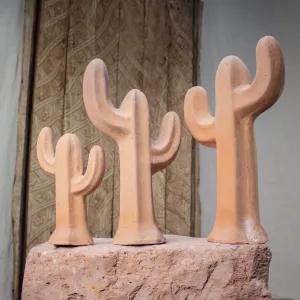 Sonoran Saguaros, Vintage Terracotta Sculptures