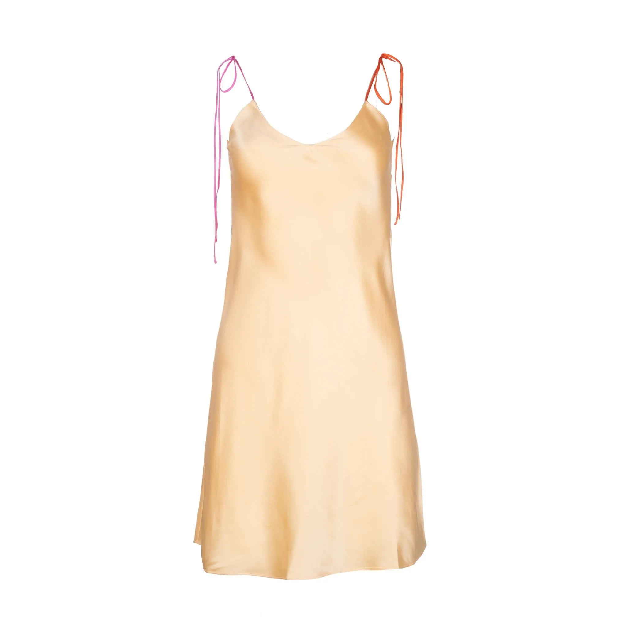 Sorbet Tie Strap Mini Silk Dress