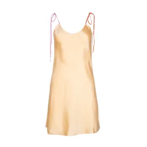 Sorbet Tie Strap Mini Silk Dress