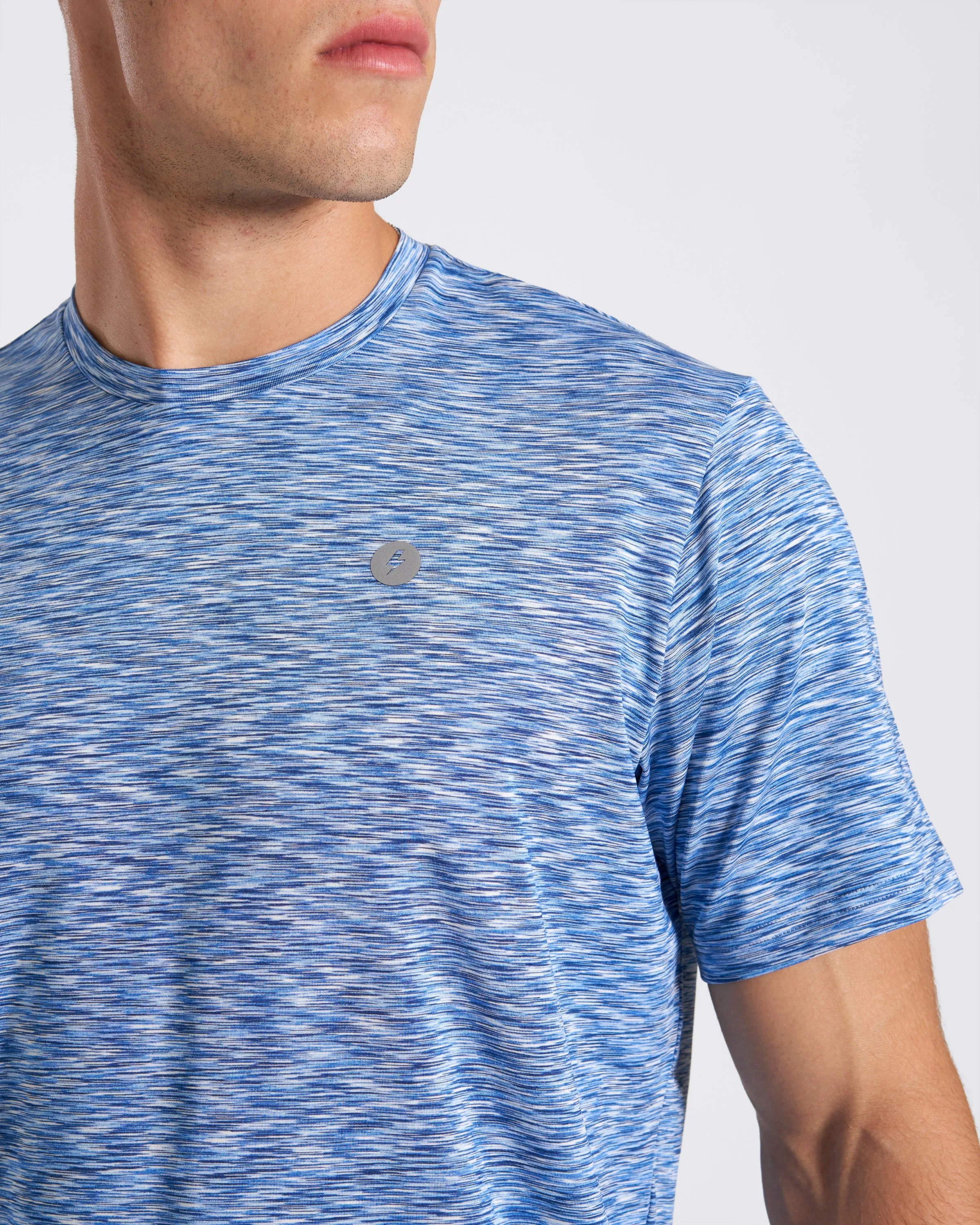 Space Dye Mens Training T-Shirt Blue