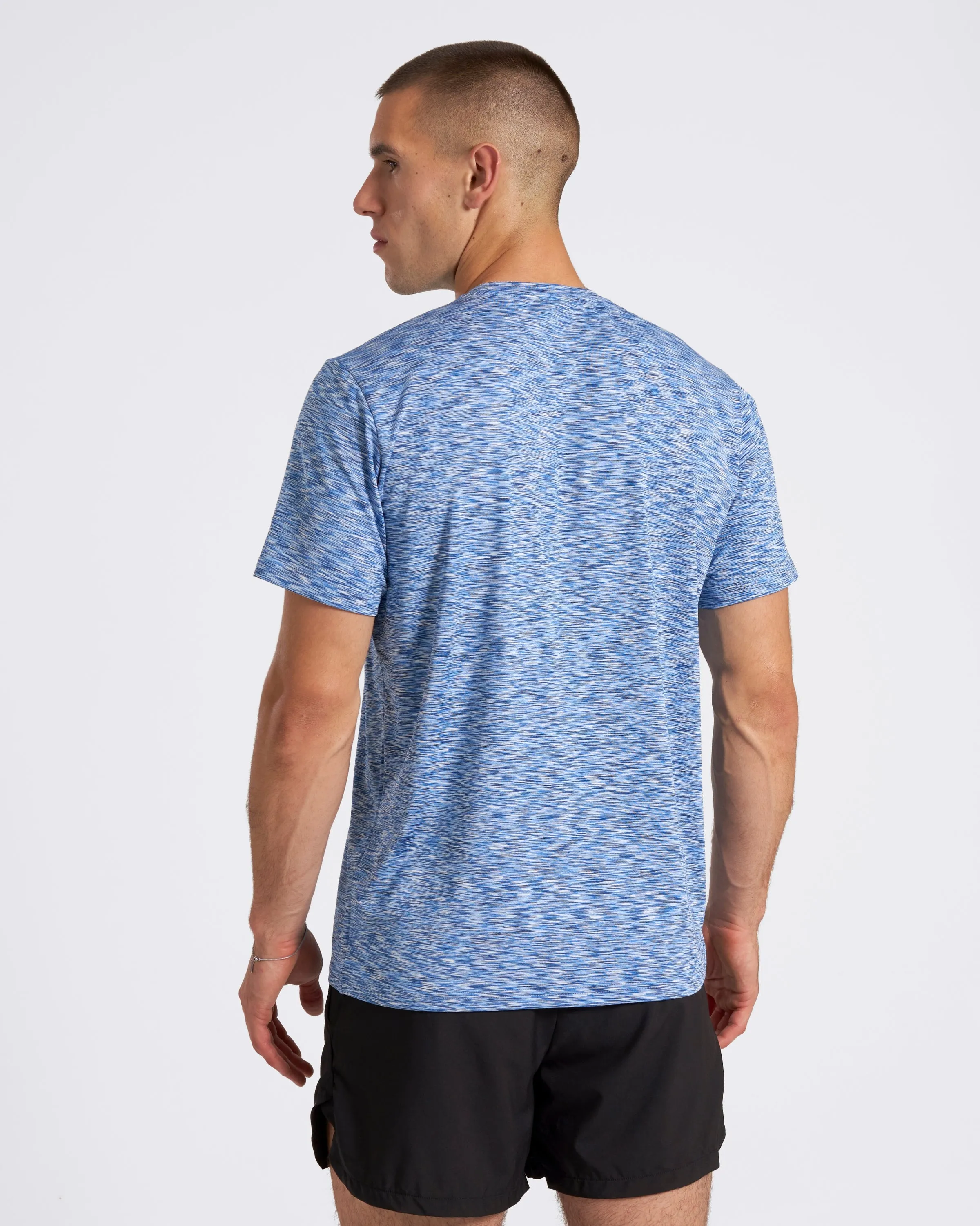 Space Dye Mens Training T-Shirt Blue