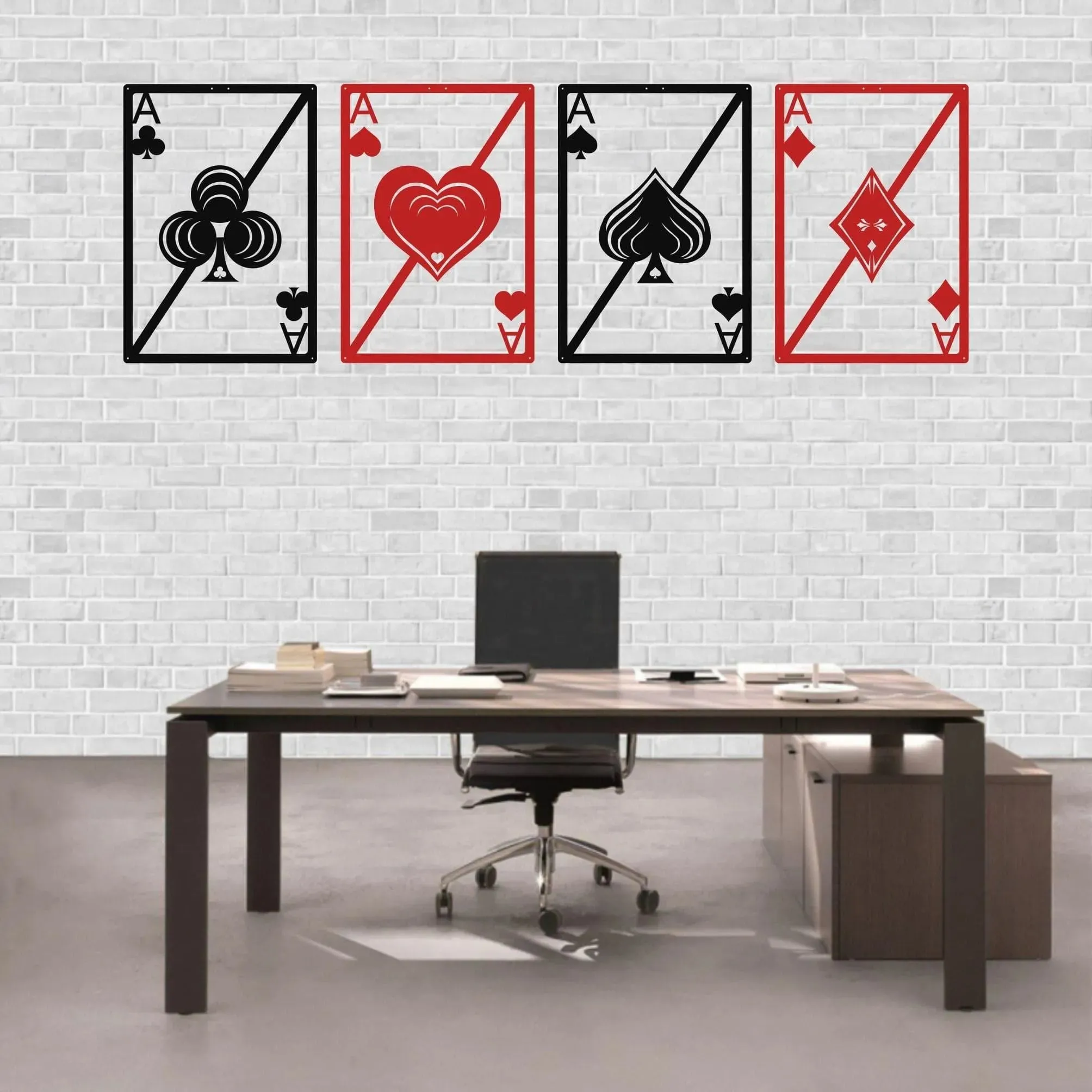 Spade Heart Diamond Club Aces Metal Wall Art