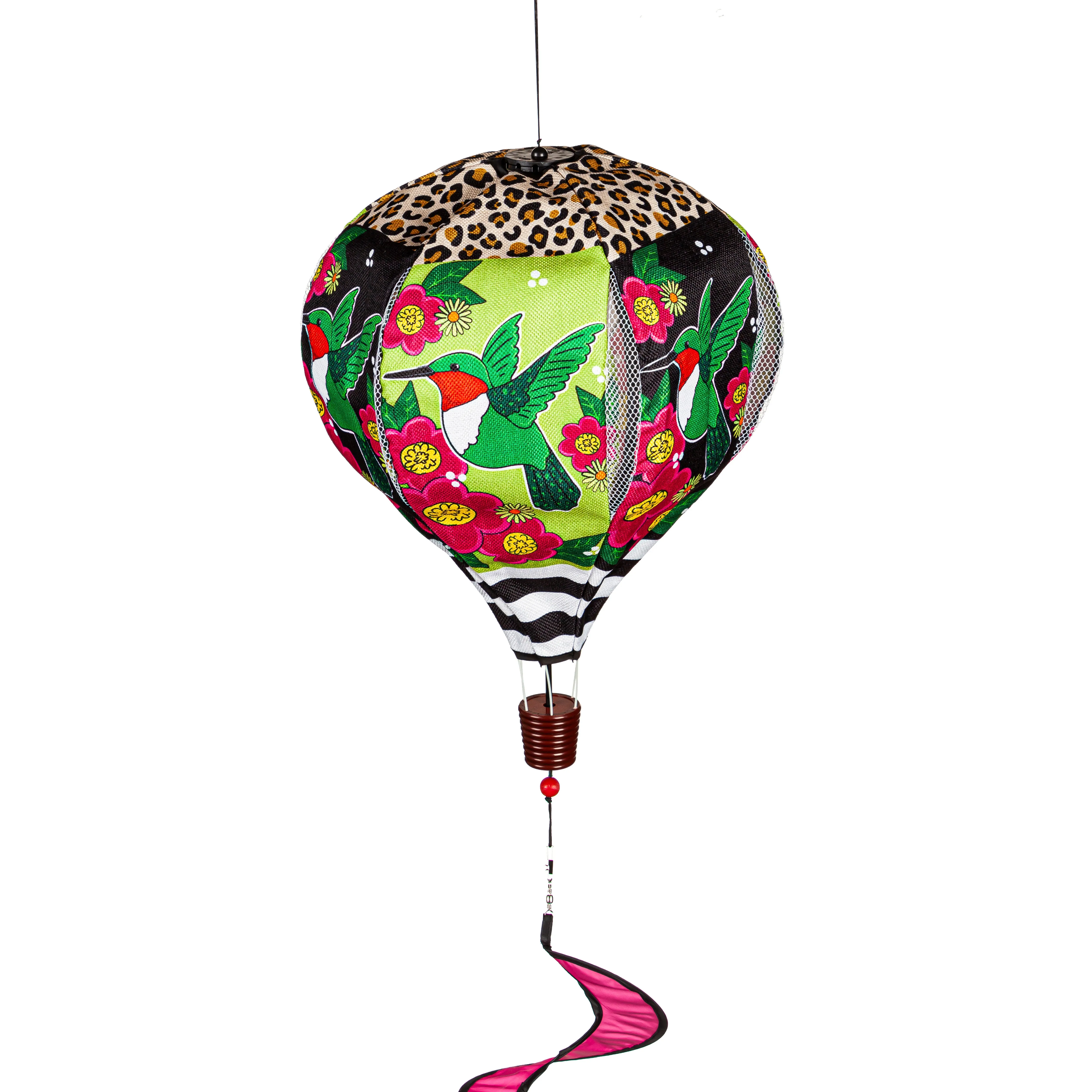 Spring Hummingbird Burlap Balloon Spinner,45bb462