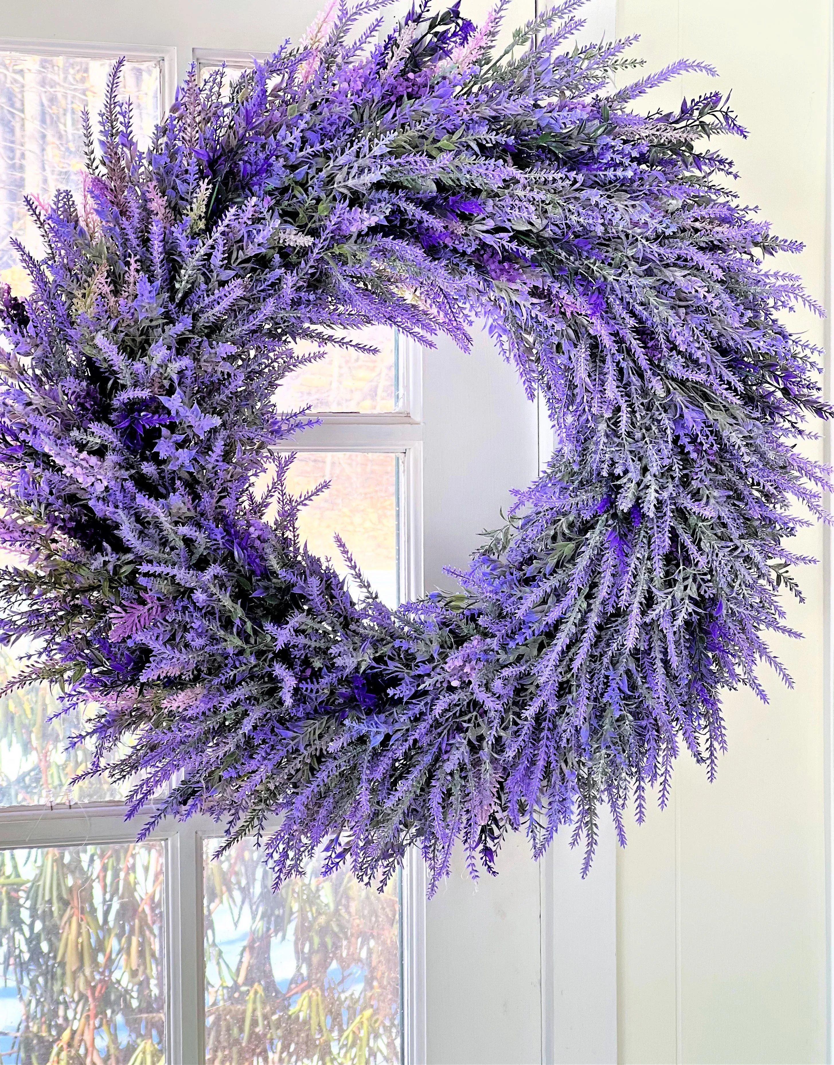 Spring -Summer-Fall Wreath, Lavender Wreath 28"X6" Depth