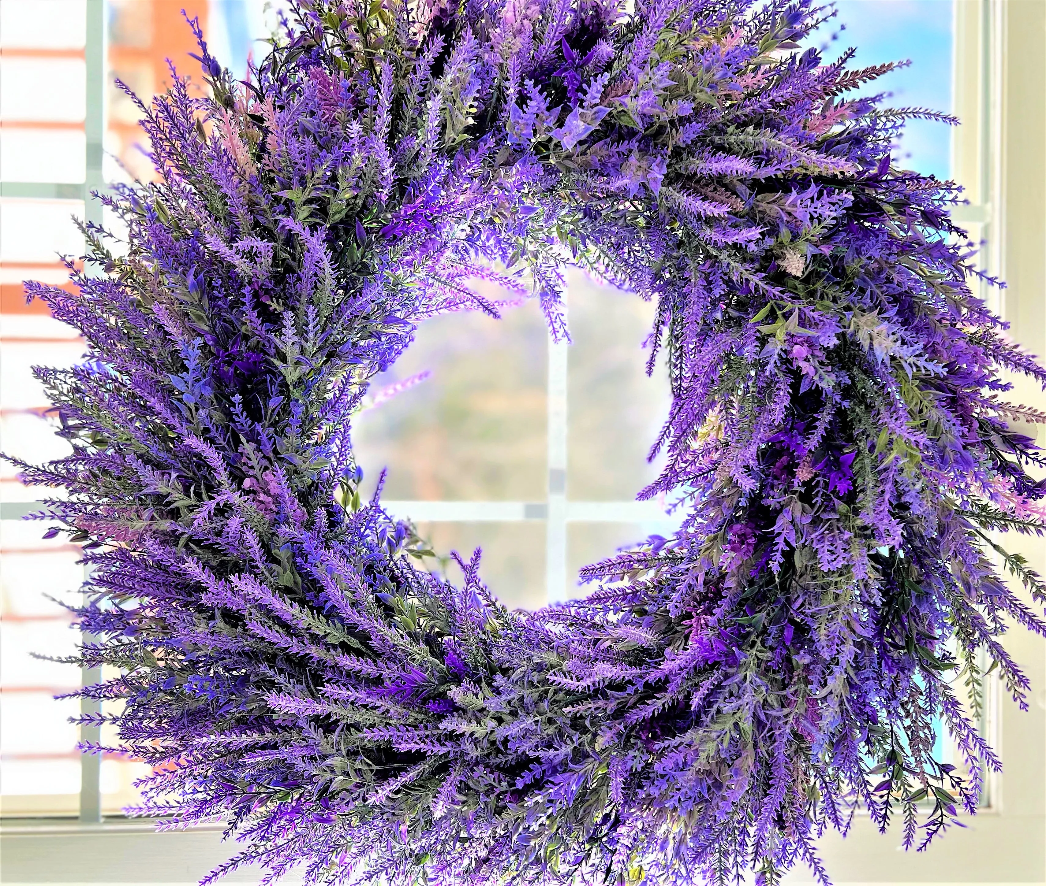 Spring -Summer-Fall Wreath, Lavender Wreath 28"X6" Depth