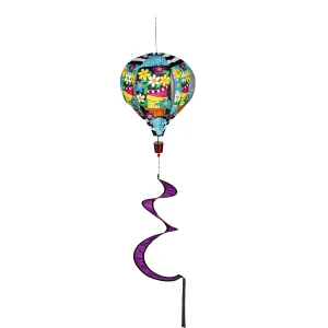 Stacked Spring Stacked Flower Pots Burlap Balloon Spinner,45bb464