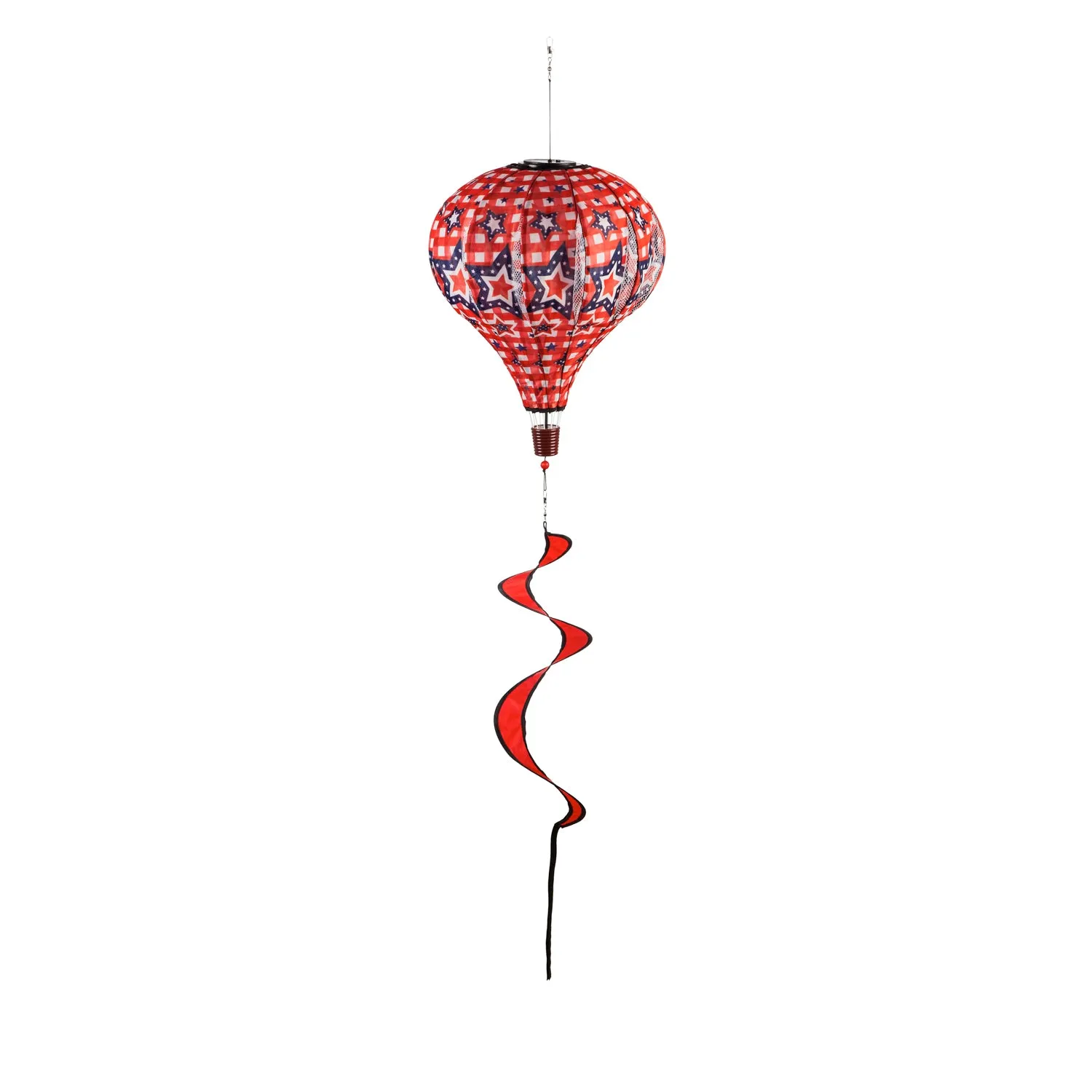 Stars and Plaid Solar Balloon Spinner,45b342sl