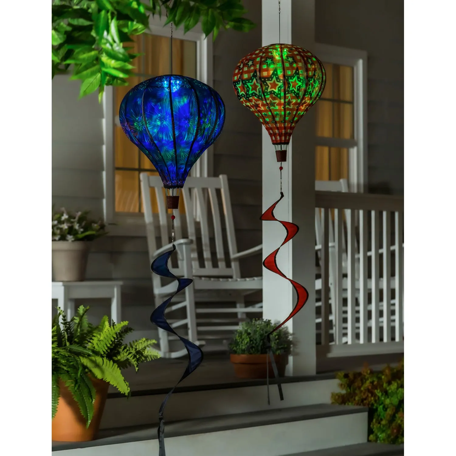 Stars and Plaid Solar Balloon Spinner,45b342sl
