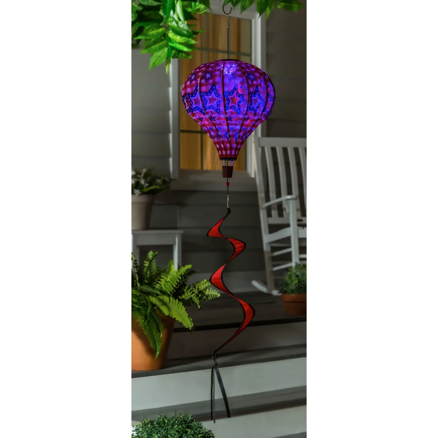 Stars and Plaid Solar Balloon Spinner,45b342sl
