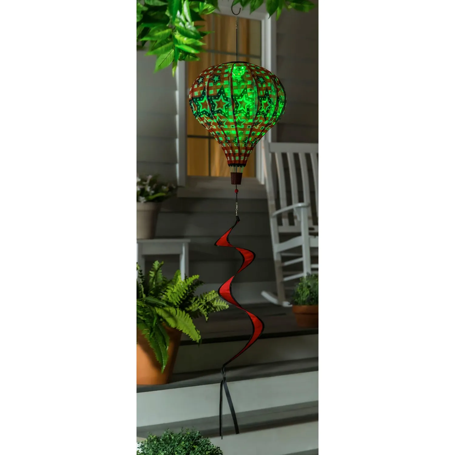Stars and Plaid Solar Balloon Spinner,45b342sl