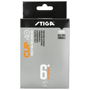 Stiga Cup Table Tennis Ball, Pack of 6 (Orange)