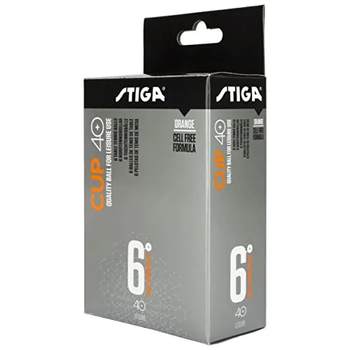 Stiga Cup Table Tennis Ball, Pack of 6 (Orange)