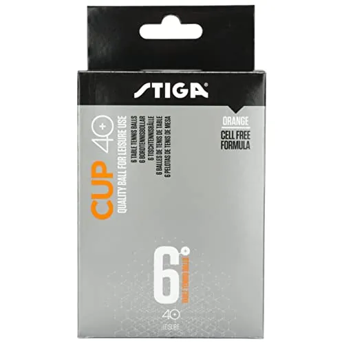 Stiga Cup Table Tennis Ball, Pack of 6 (Orange)