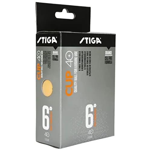 Stiga Cup Table Tennis Ball, Pack of 6 (Orange)