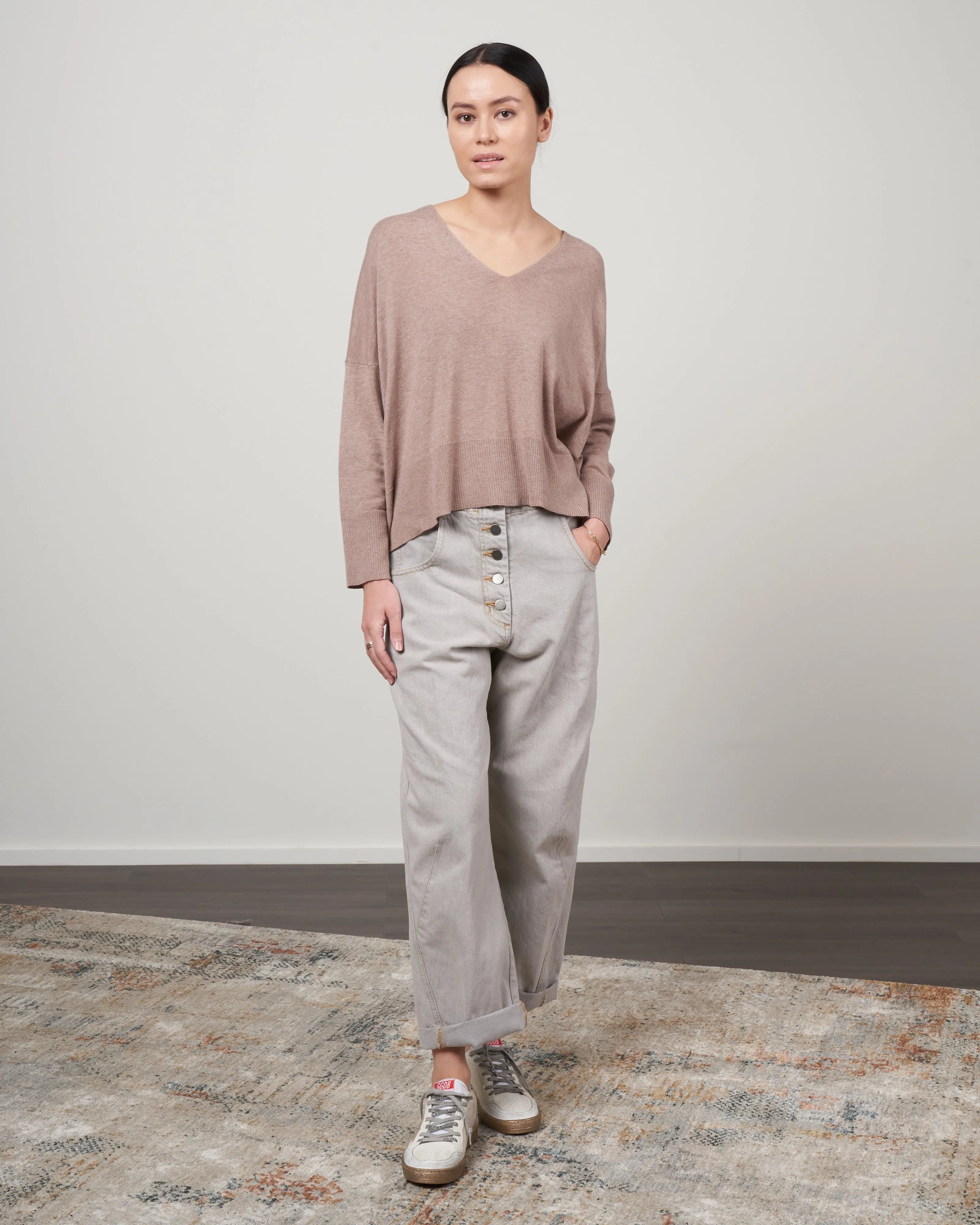 summer vneck sweater - dove