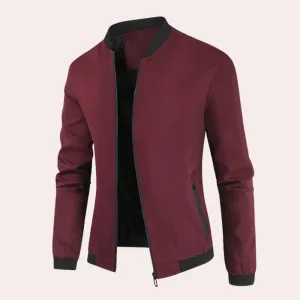 Tailored Men's Wind Jacket with Stand-Up Collar