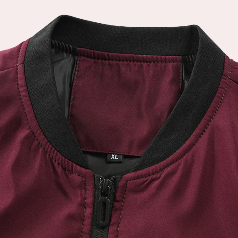 Tailored Men's Wind Jacket with Stand-Up Collar