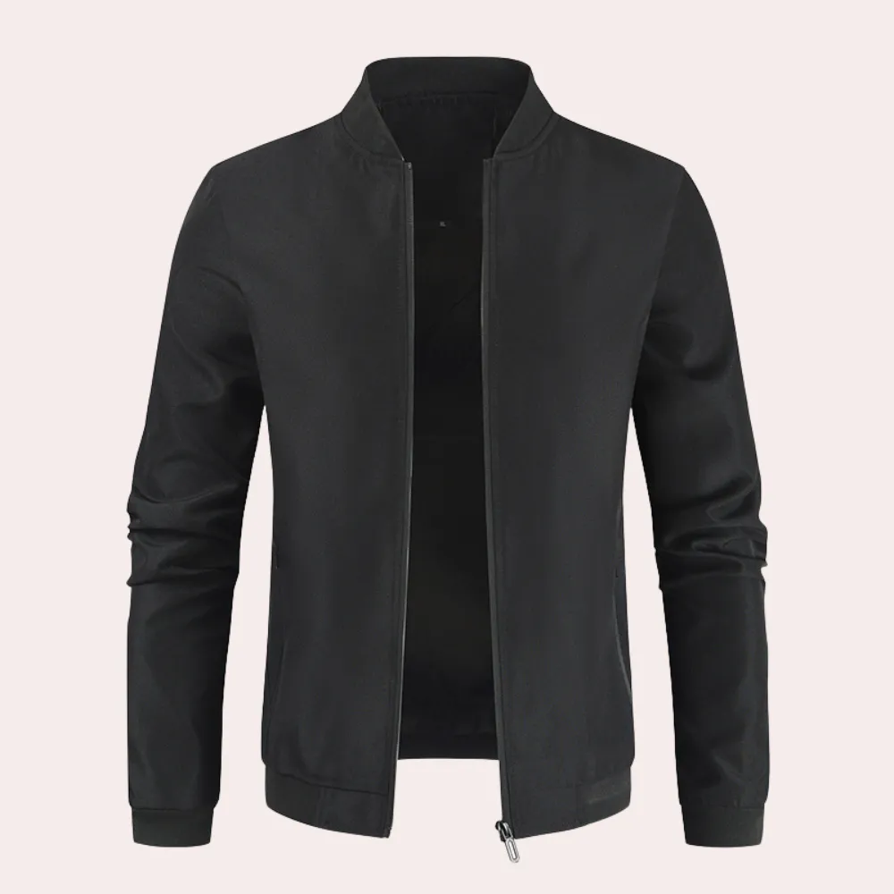 Tailored Men's Wind Jacket with Stand-Up Collar