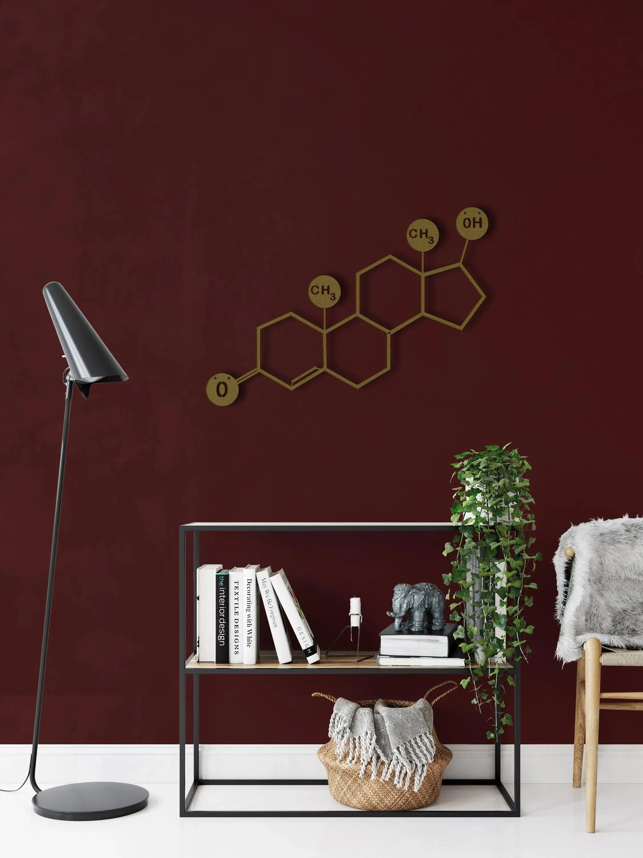 Testosterone Molecule Metal Wall Art