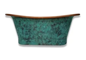 The Copper Bath Tub - Aurora Hammered Copper Double Slipper 1700mm - CB5018-D67