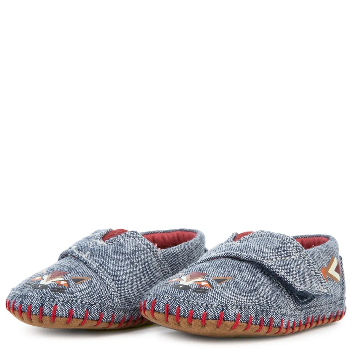 Tiny Toms Crib Alpargata Navy Chambray Fox Flat