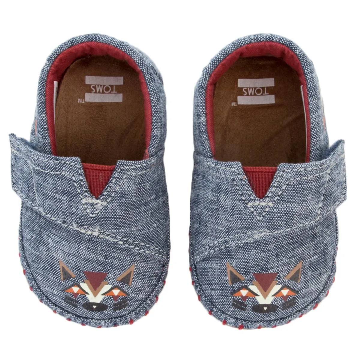 Tiny Toms Crib Alpargata Navy Chambray Fox Flat