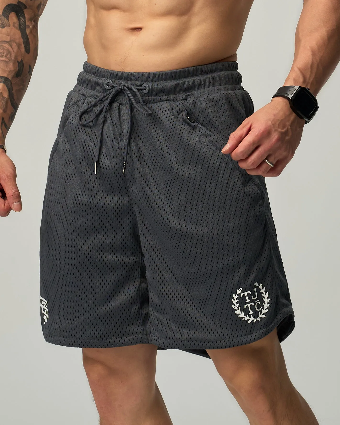 TJTC™ Flock Badge D-Mesh V2 Shorts