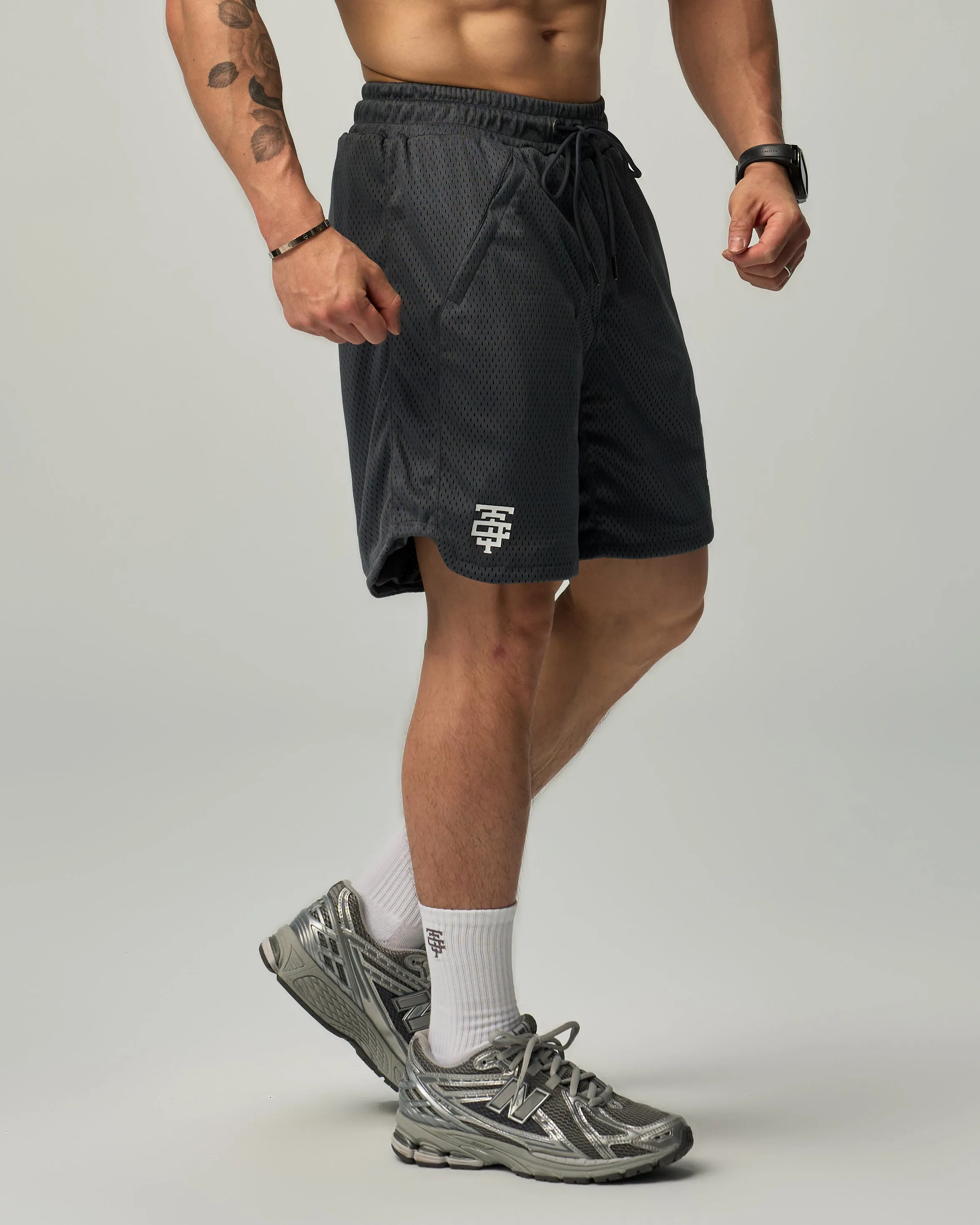 TJTC™ Flock Badge D-Mesh V2 Shorts
