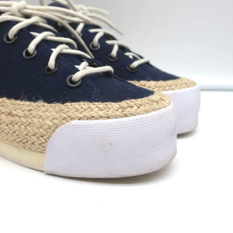 Tory Burch Platform Espadrille Sneakers Navy Canvas Size 5