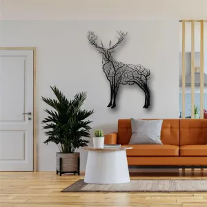 Tree Branch Deer Metal Wall Decor