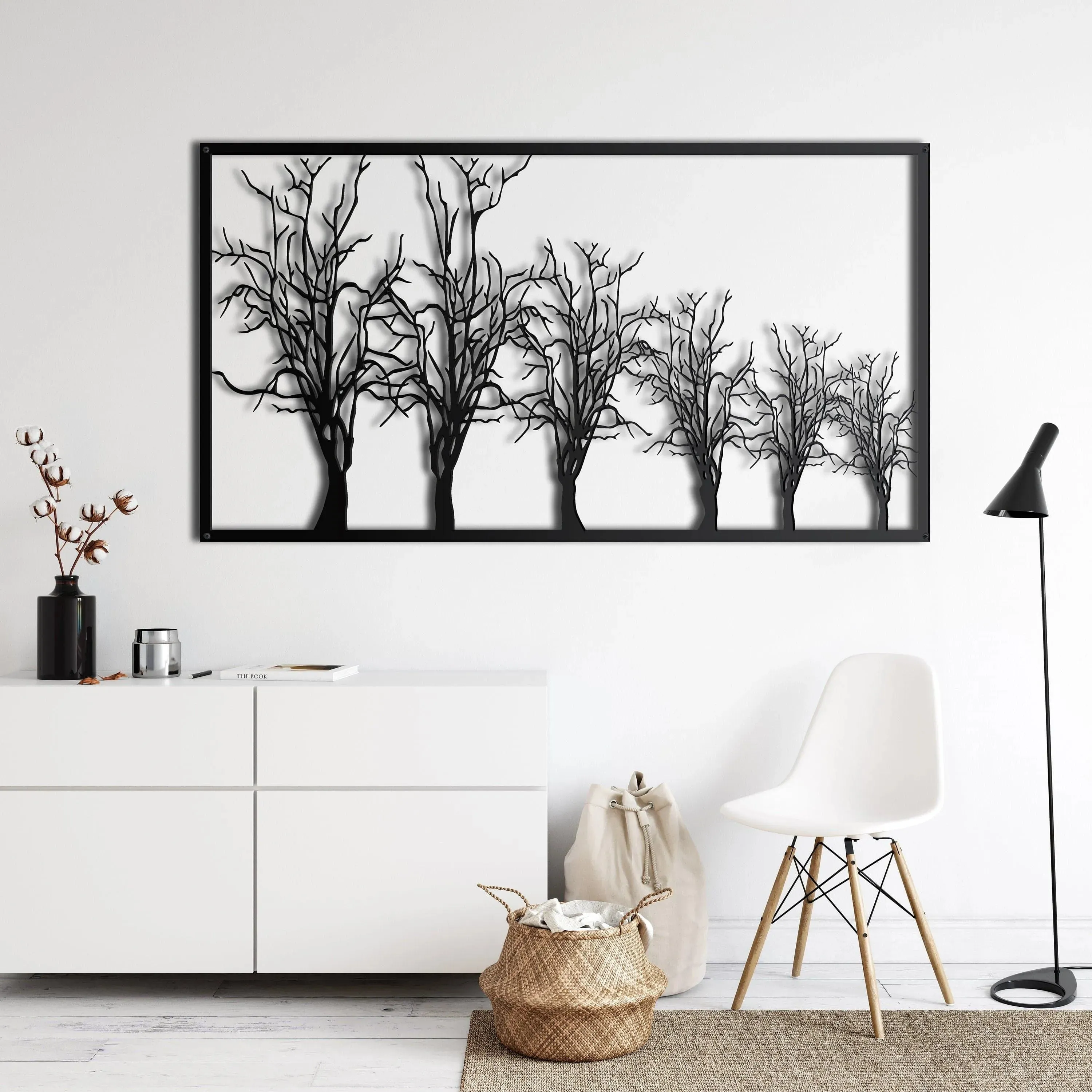 Tree in Row Metal Wall Decor