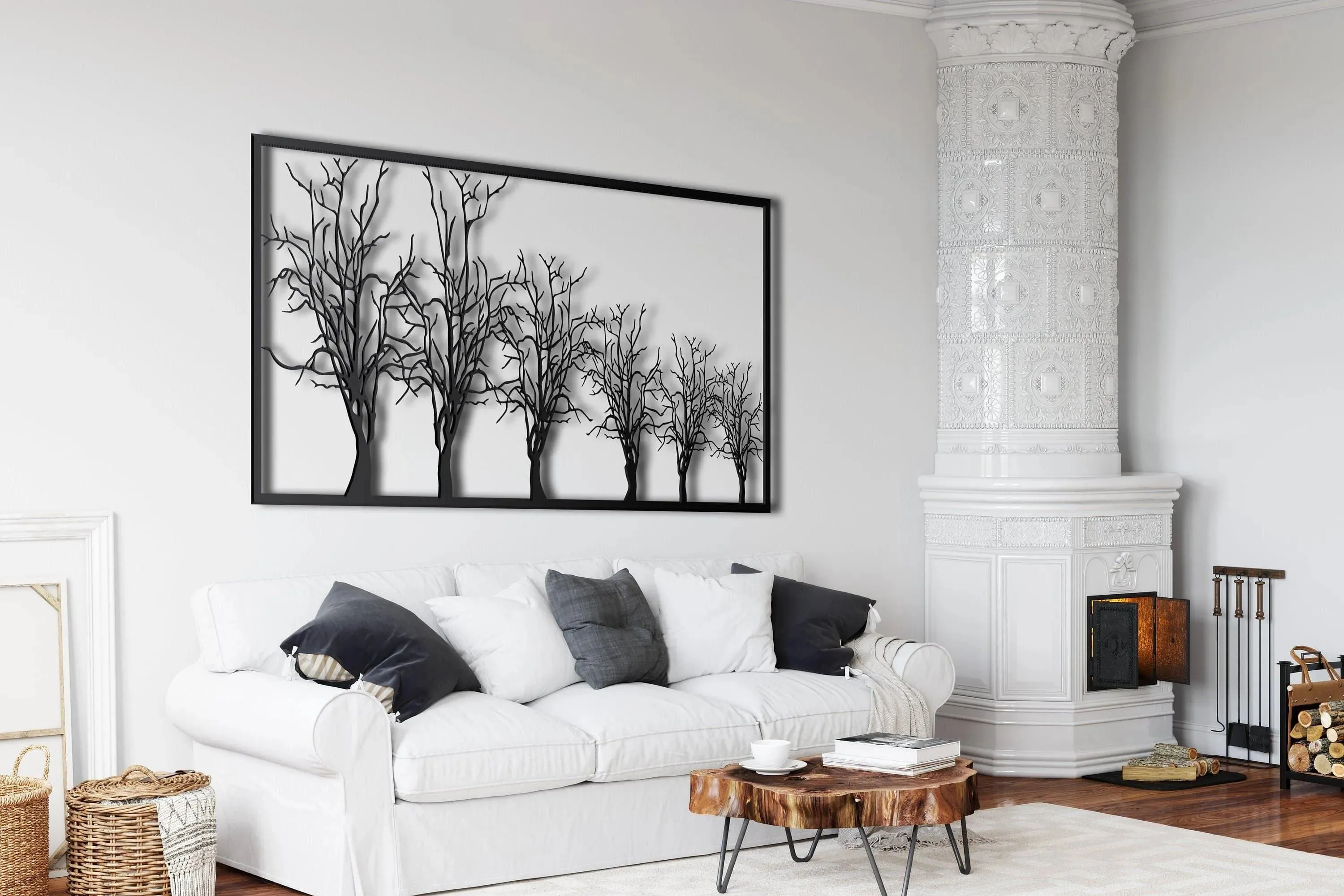 Tree in Row Metal Wall Decor