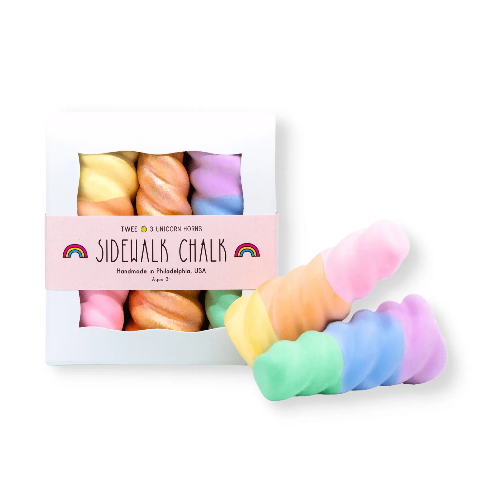 TWEE Handmade Sidewalk Chalk - Rainbow Unicorn Horn