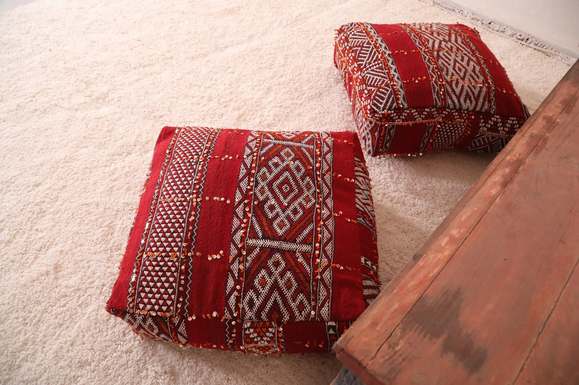 Two Fabulous Poufs for home berber decor