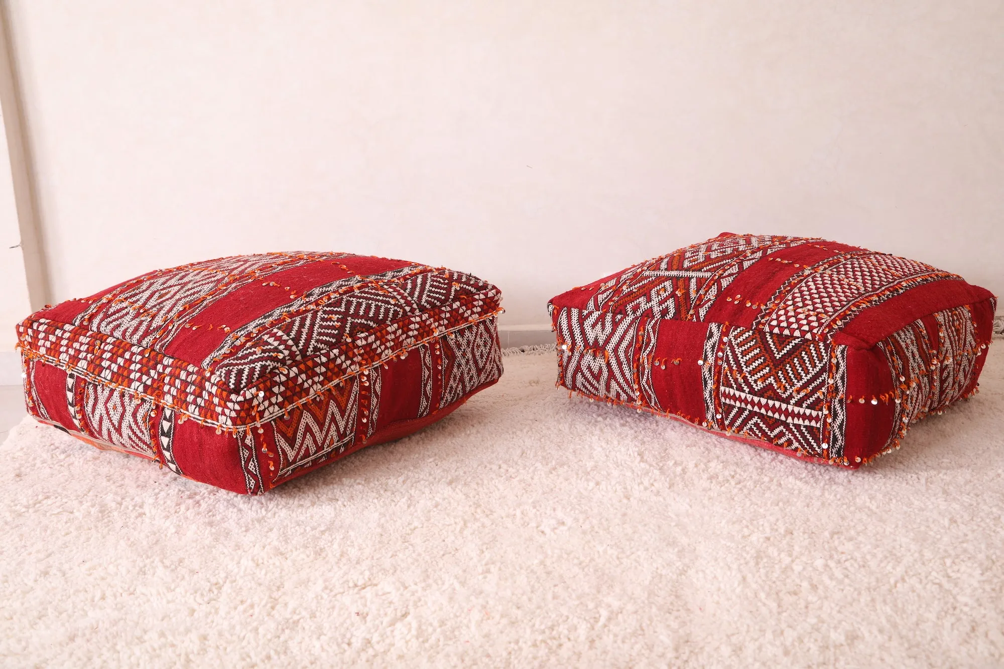 Two Fabulous Poufs for home berber decor