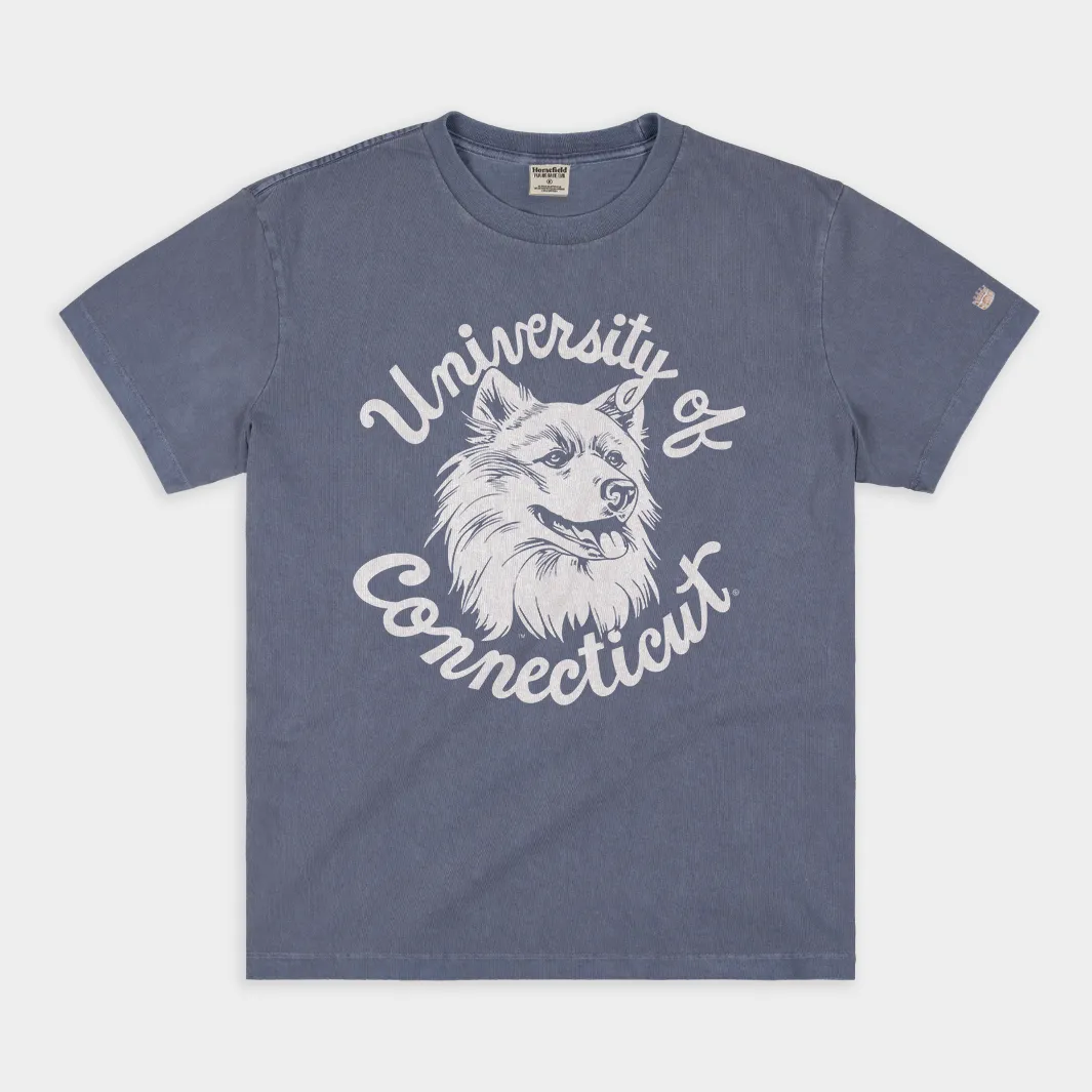 UConn Retro Husky Logo Vintage Heavyweight Tee