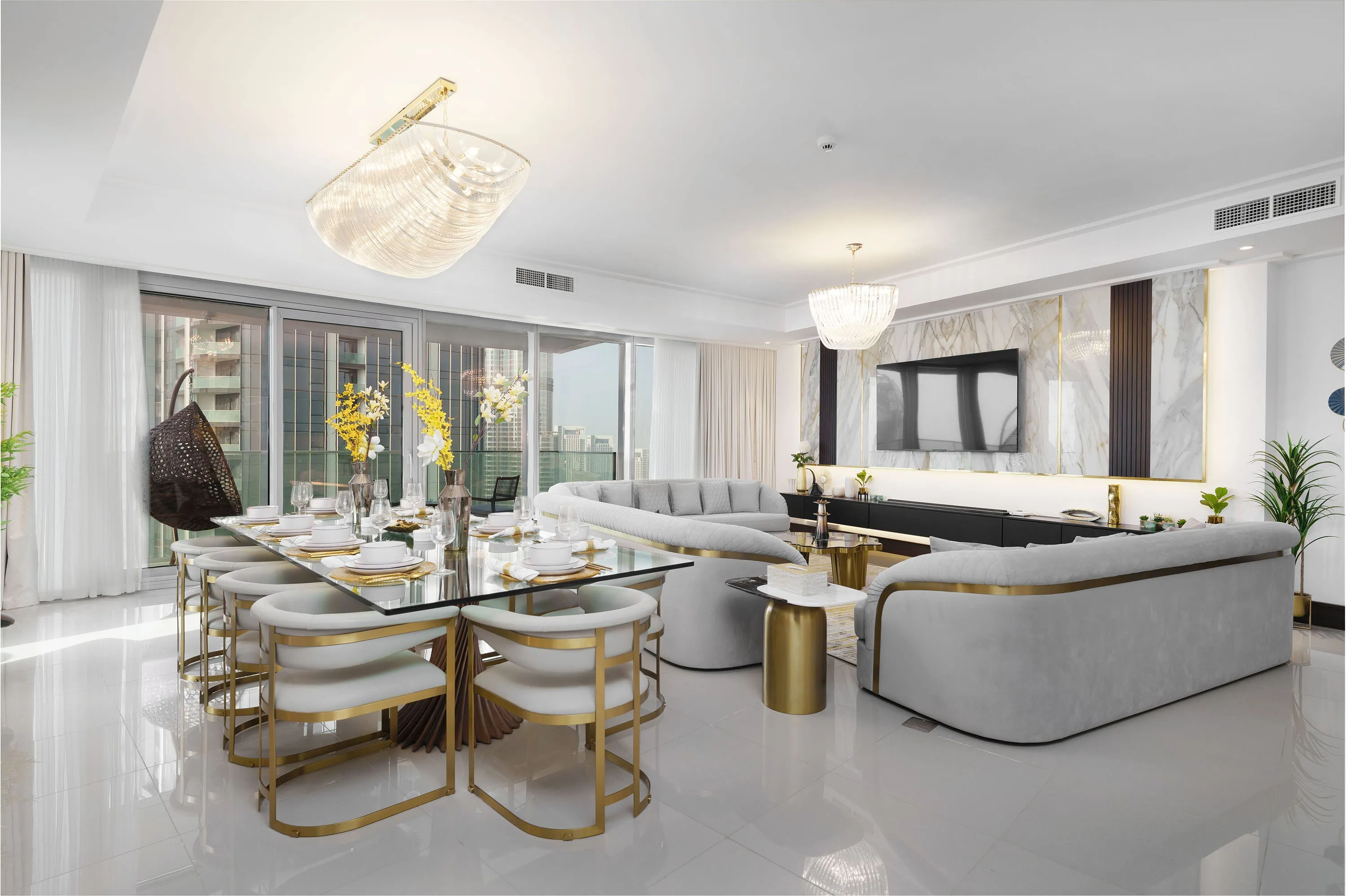 Ultra Chic High-Floor Apt w/ Direct Burj Khalifa & Fountains Views