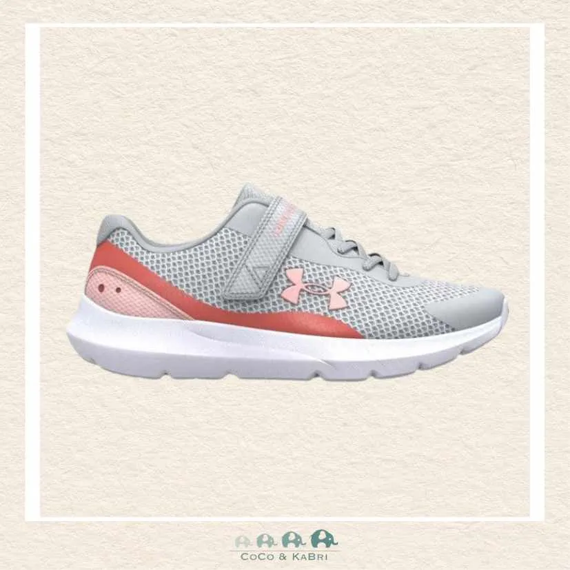 Under Armour Girls' Pre-School Surge 3 AC Running Shoes - Halo Grey  (V2-81)