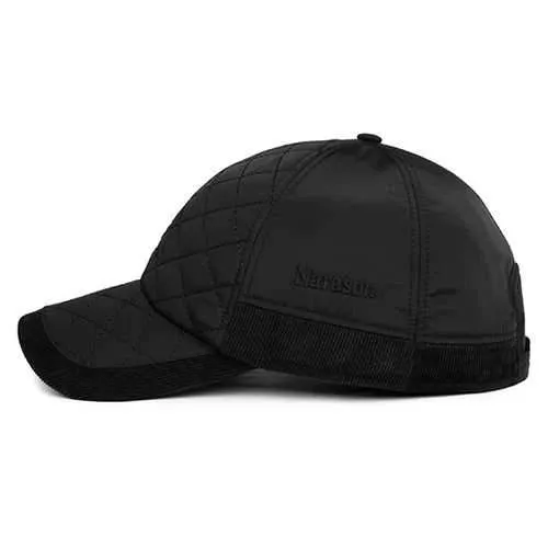 Unisex Men Women Corduroy Earflap Ear Muffs Baseball Cap Adjustable Blank Golf Outdoor Hat